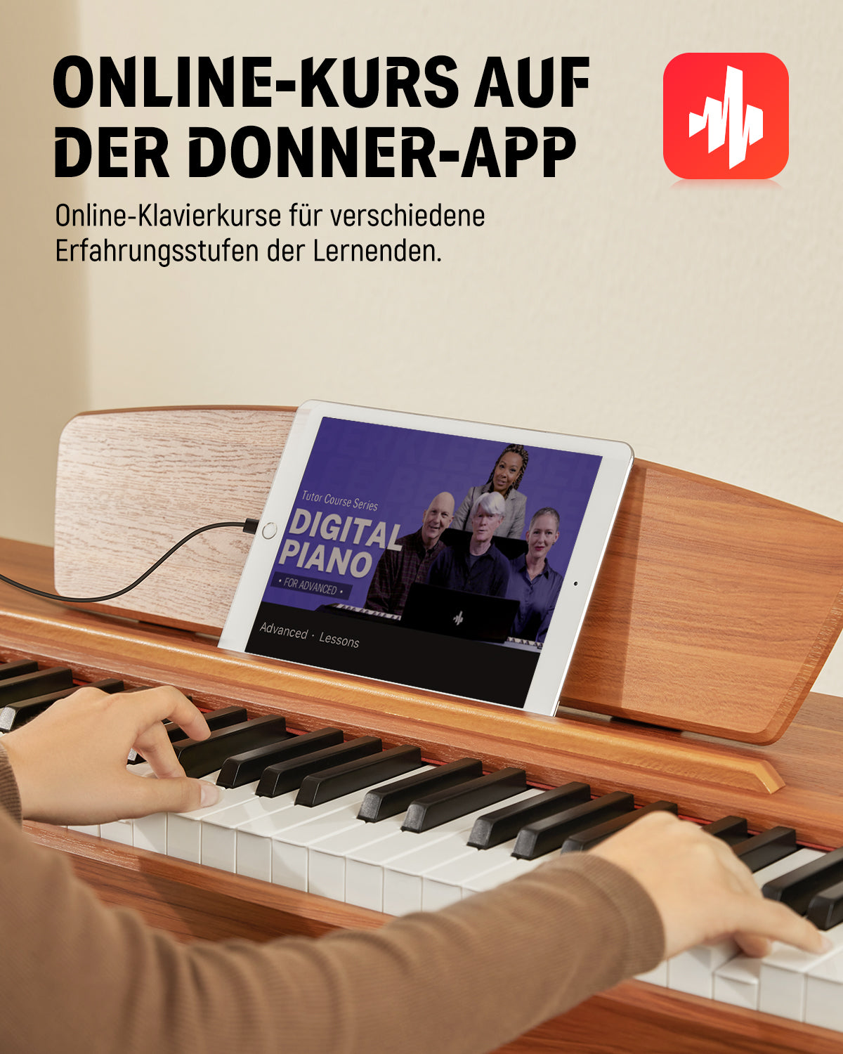 Donner DDP-80 Digital piano im Holzdesign-Natürlich##