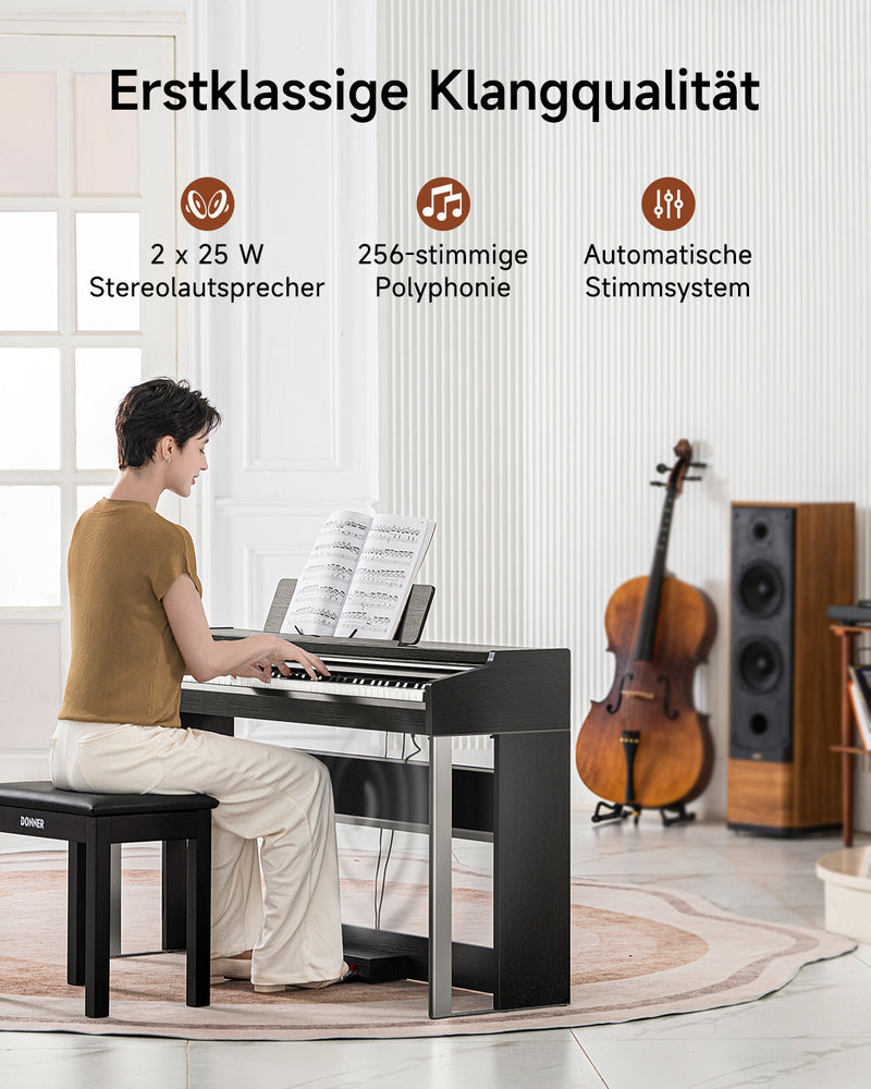 【Vorsalzen】Donner DDP-200 PRO 88 Tasten Hammertastatur gewichtetes Digitalpiano Standard - Versand am 2. Dezember