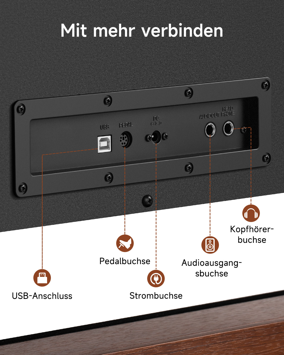 Donner DDP-200 PRO Digital Piano mit Touchscreen-Dunkelbraun##