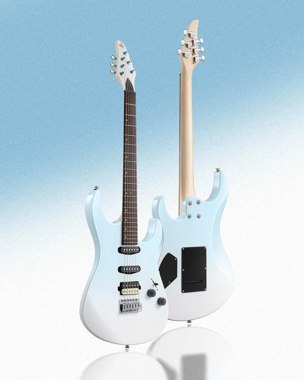 Donner DMT‑66 C‑förmiger Hals E‑Gitarre-Blau-Weiß-Farbverlauf##