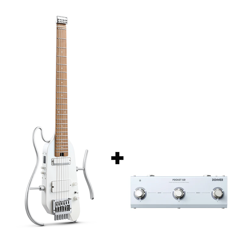 Donner HUSH™ X PRO Multi-Effekt-E-Gitarre-Weiß##