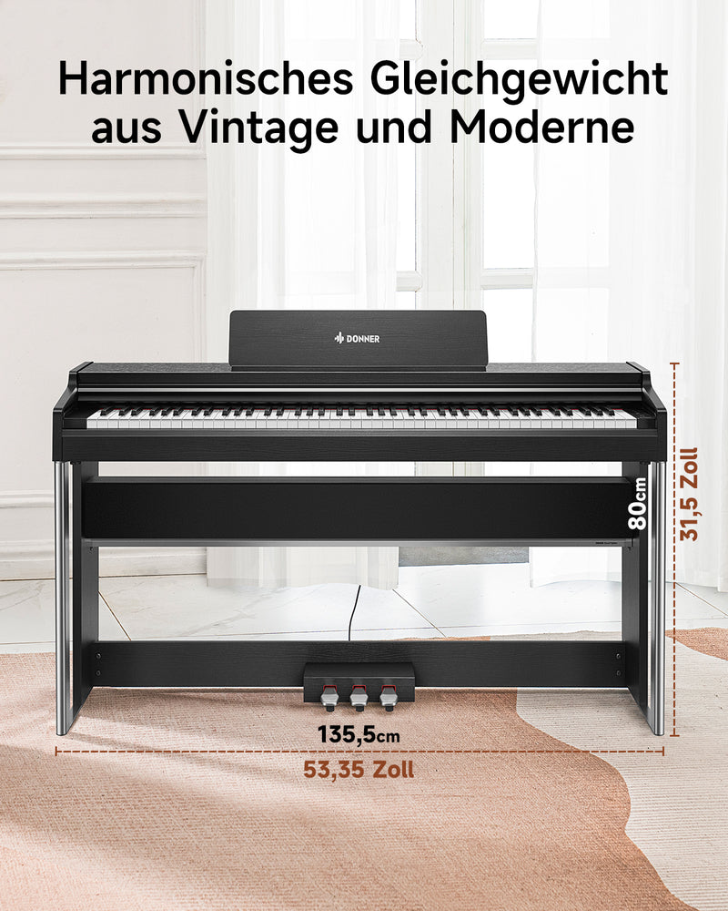 【Vorsalzen】Donner DDP-200 PRO 88 Tasten Hammertastatur gewichtetes Digitalpiano Standard - Versand am 2. Dezember