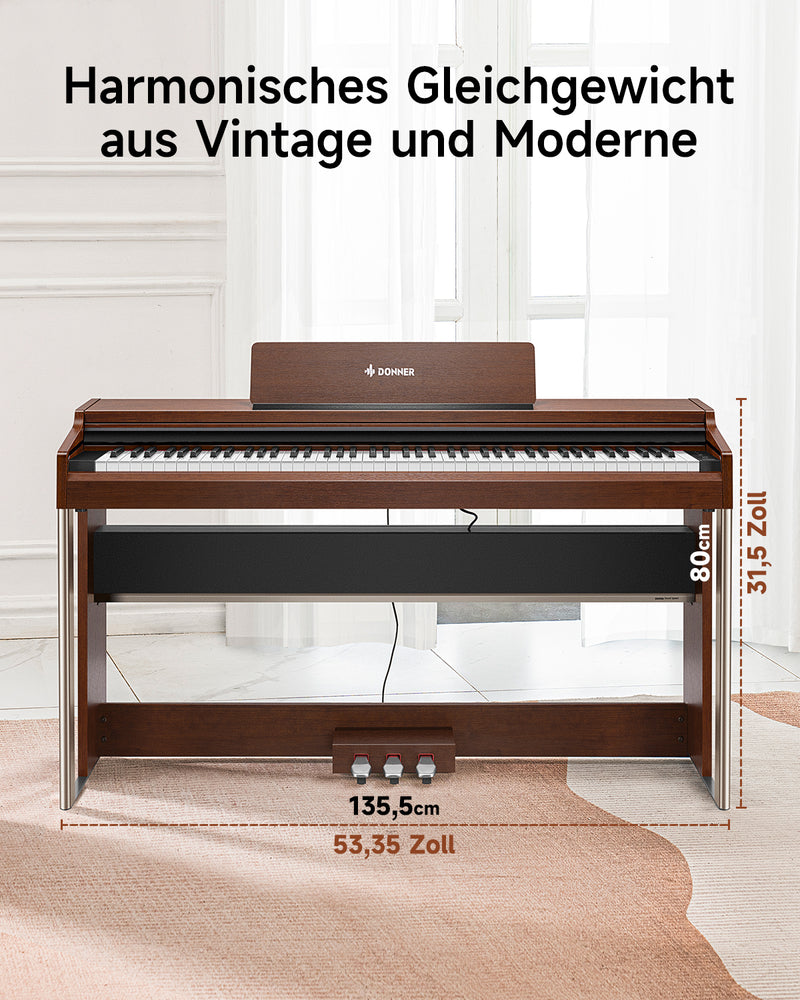 Donner DDP-200 PRO 88 Tasten Hammertastatur gewichtetes Digitalpiano Standard