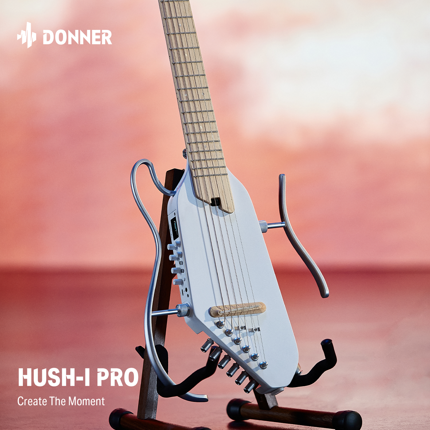 Donner HUSH™ I PRO Reisegitarre-Weiß##