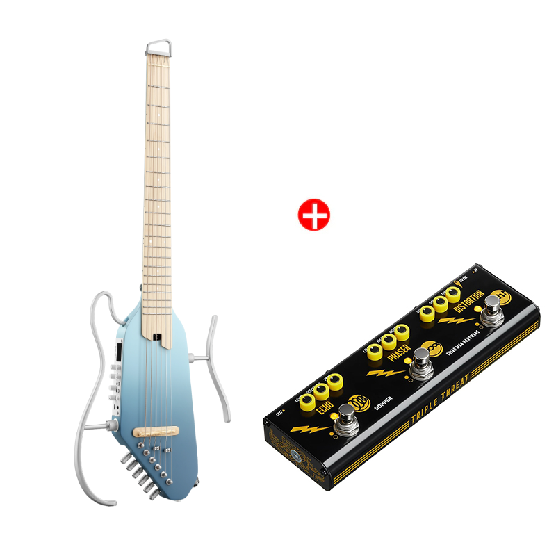 Donner HUSH™ I PRO Reisegitarre-Hawaii-Blau##