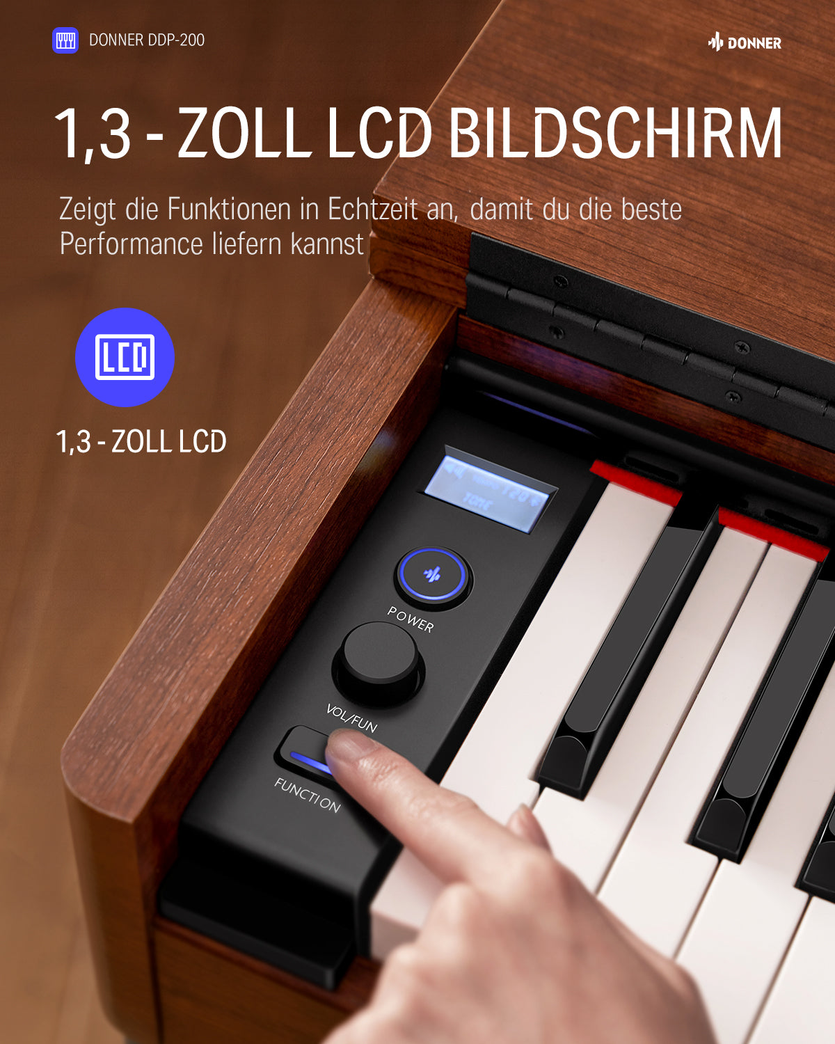 Donner DDP-200 Graded Hammer Action Holz Digital Piano