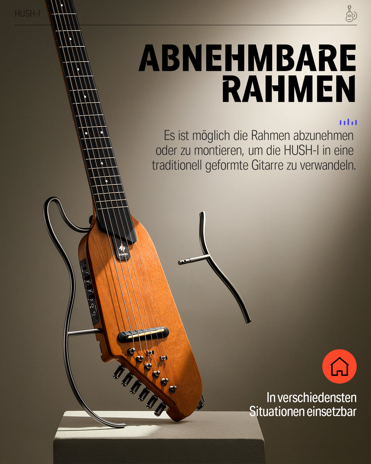 HUSH I Ultraleicht / Unterwegs Reisegitarre -Donner