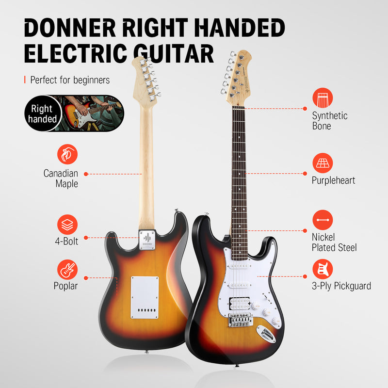 Donner  DST-100S E-Gitarre Set Sunburst