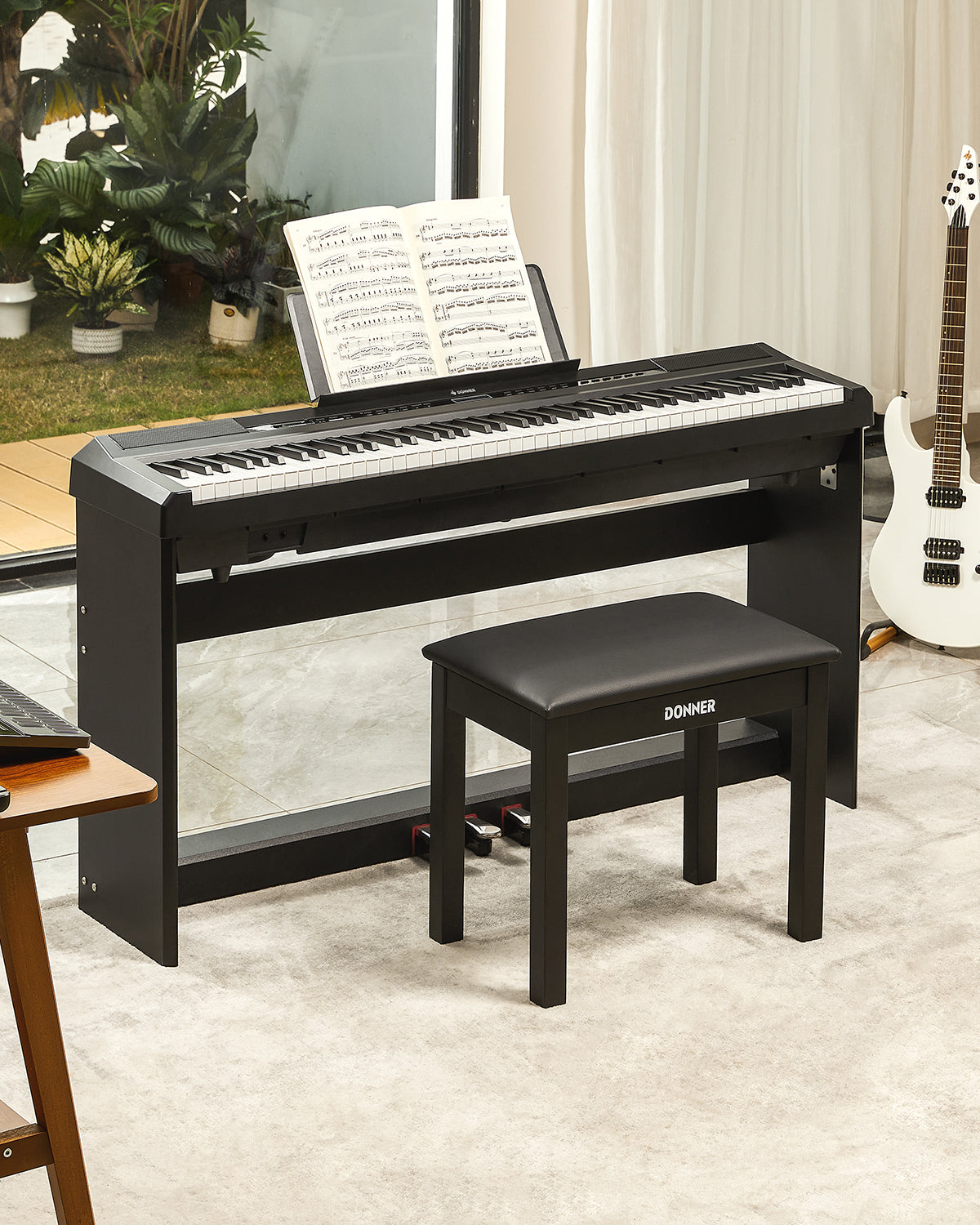 Donner DEP-20 Digital Piano mit Hammermechanik-Schwarz##
