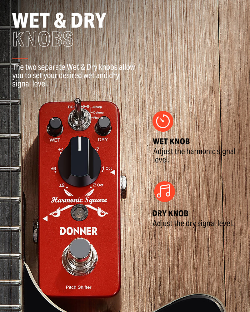 Donner Harmonic Square Digital Octave Gitarre Effektpedal