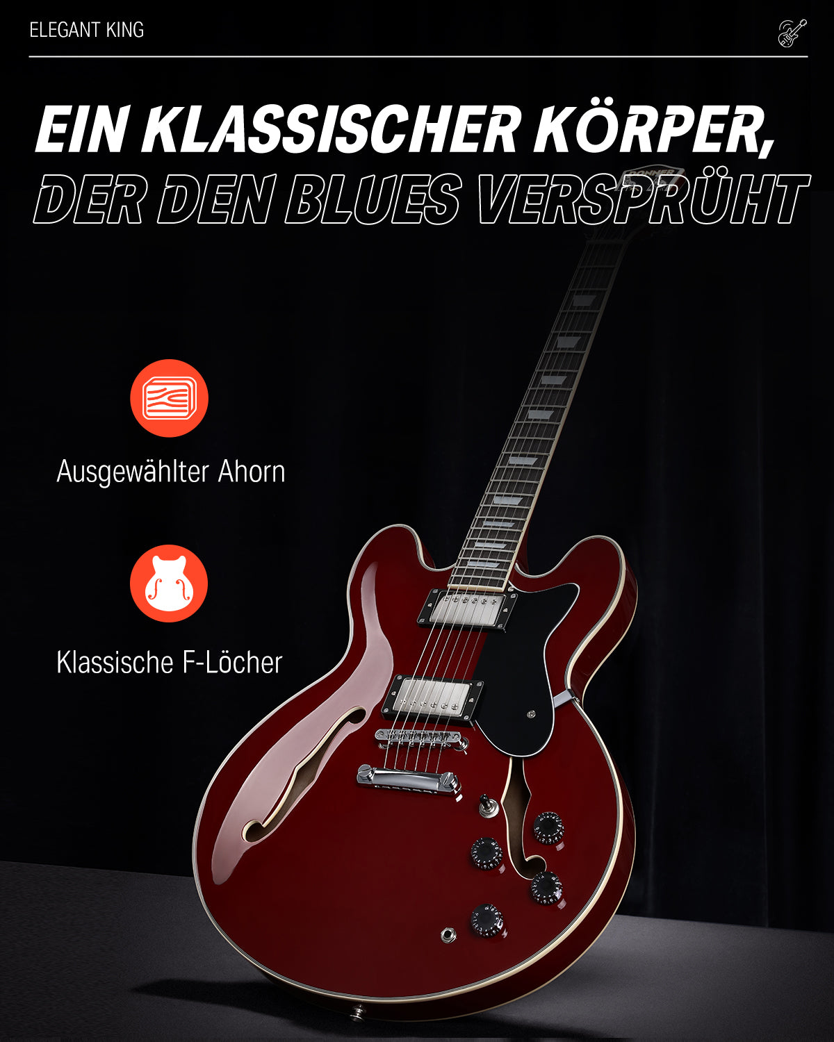Donner DJP-1000 Jazz-E-Gitarre-DJP-1000R##