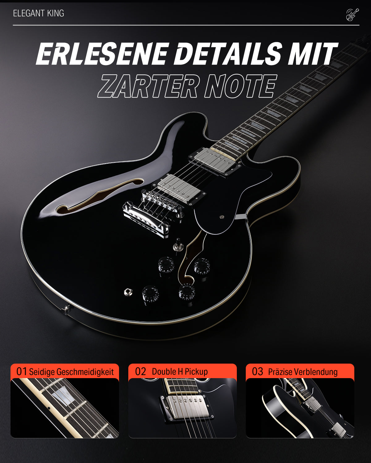 Donner DJP-1000 Jazz-E-Gitarre-DJP-1000D##
