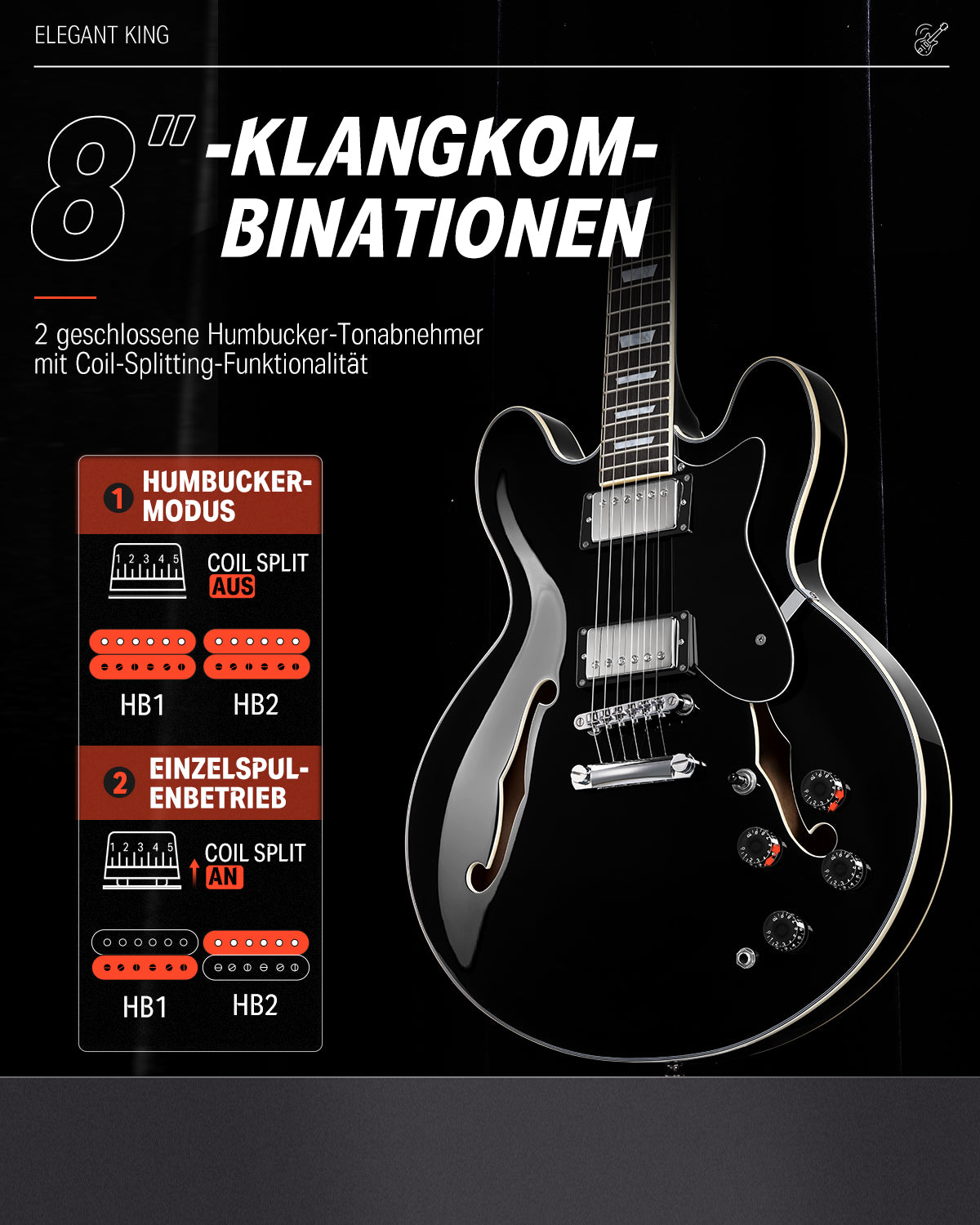 Donner DJP-1000 Jazz-E-Gitarre-DJP-1000D##