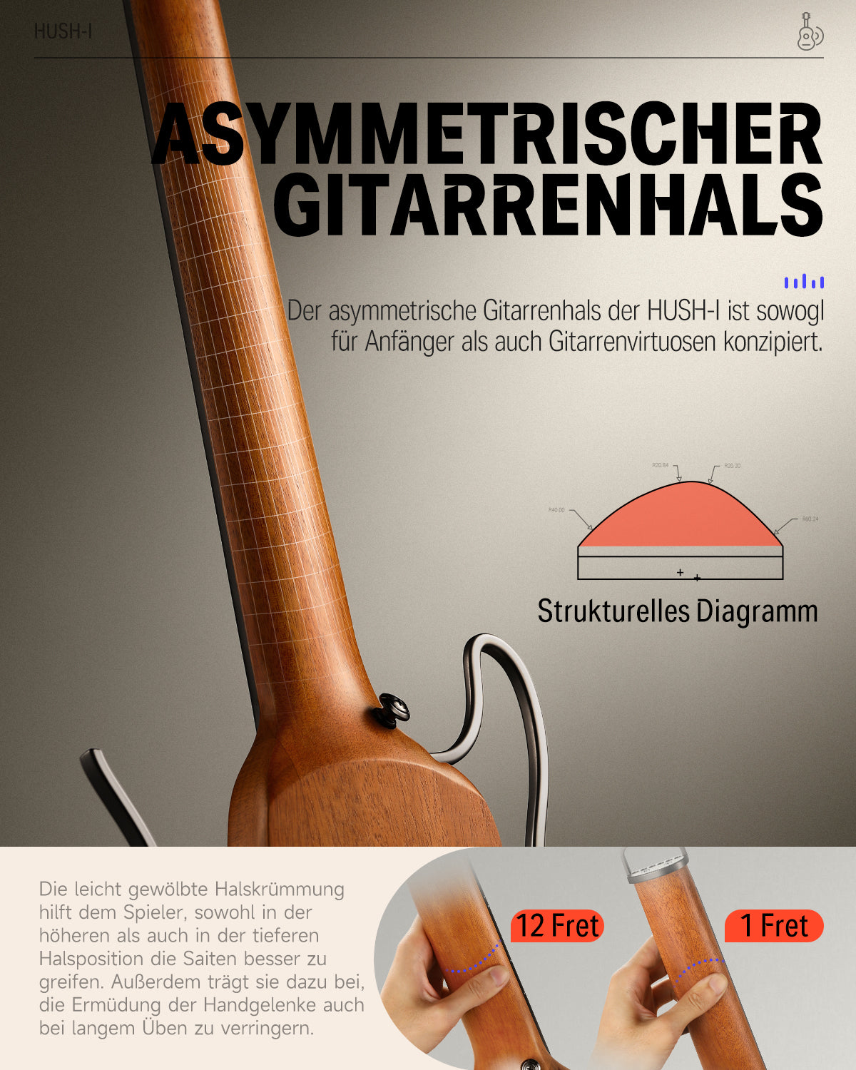 Donner HUSH™ I Ultraleicht Unterwegs Reisegitarre