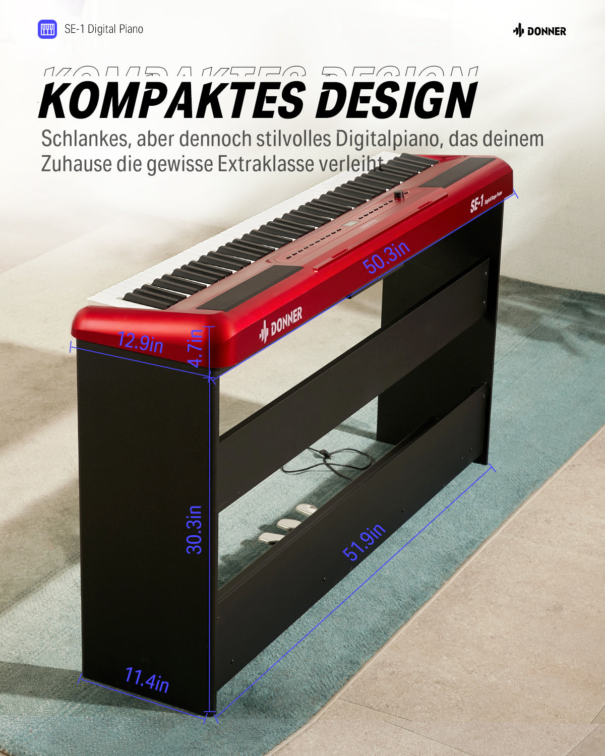 Donner SE-1 Digitalpiano mit 88 Tasten in voller Gewichtung