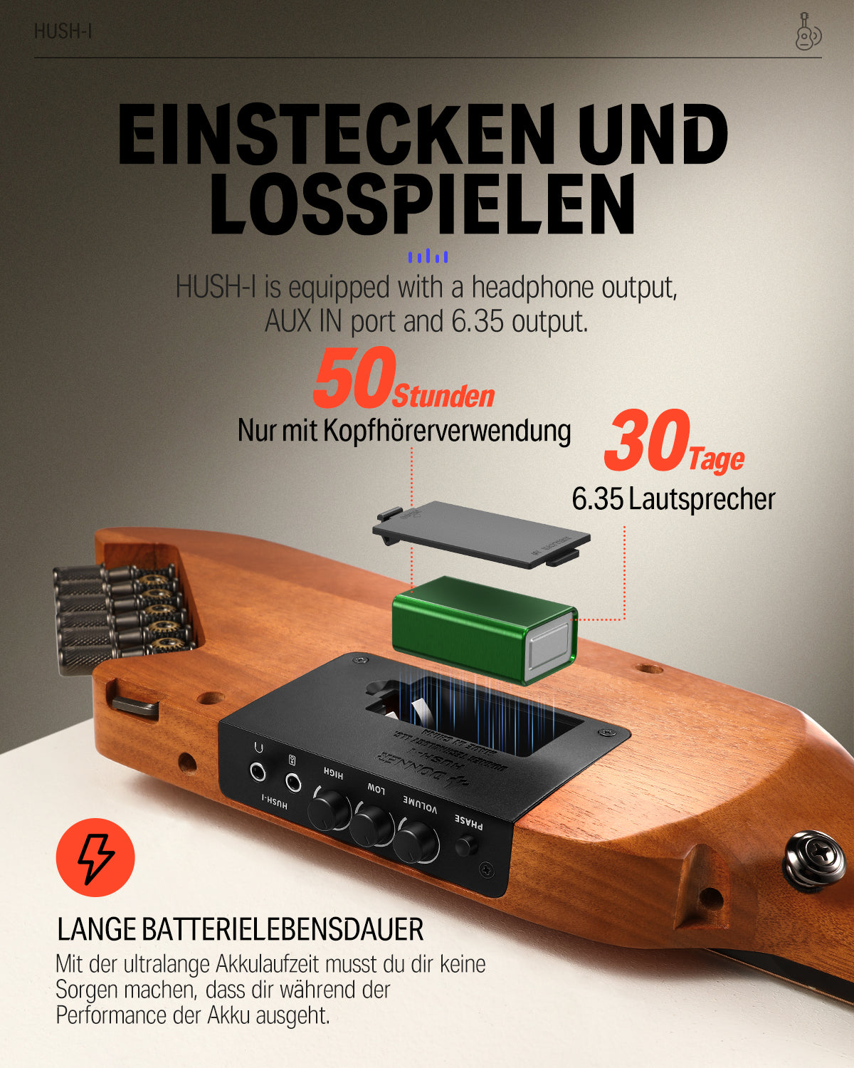 Donner HUSH™ I Ultraleicht Unterwegs Reisegitarre