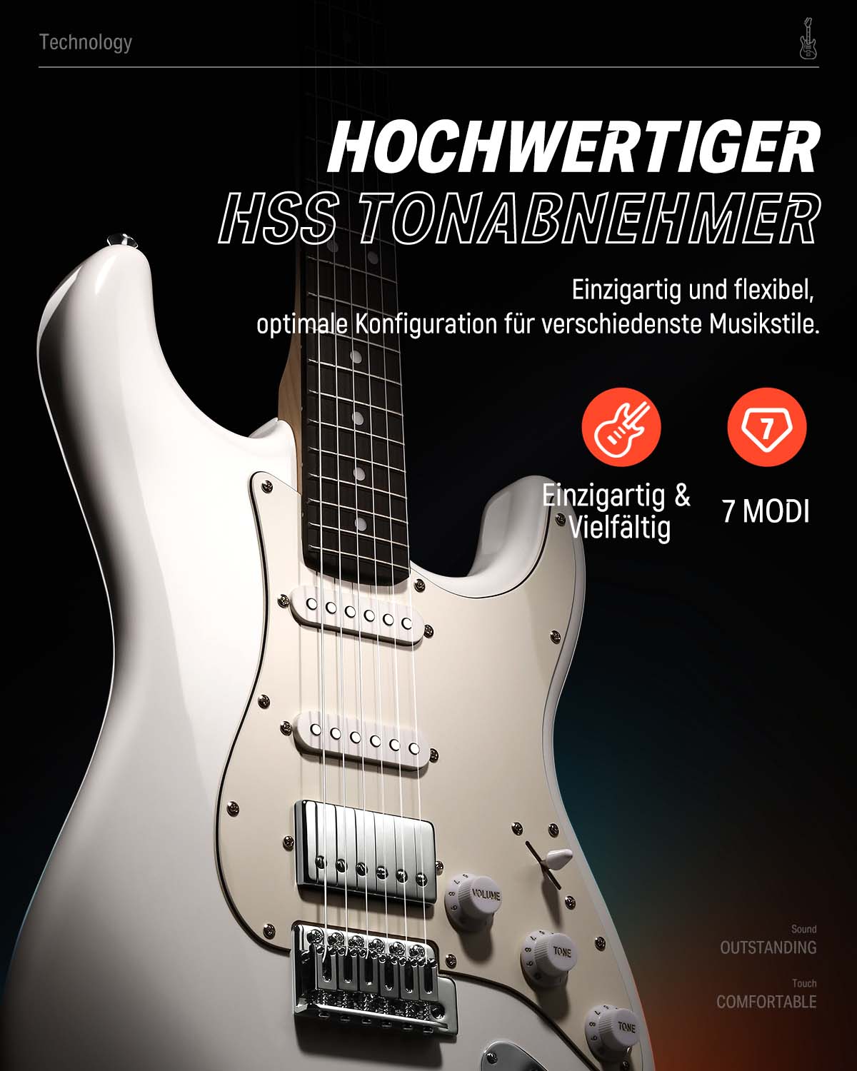 Donner DST-152 E-Gitarre Einsteiger Set ST Type 39 Zoll-DST-152W##