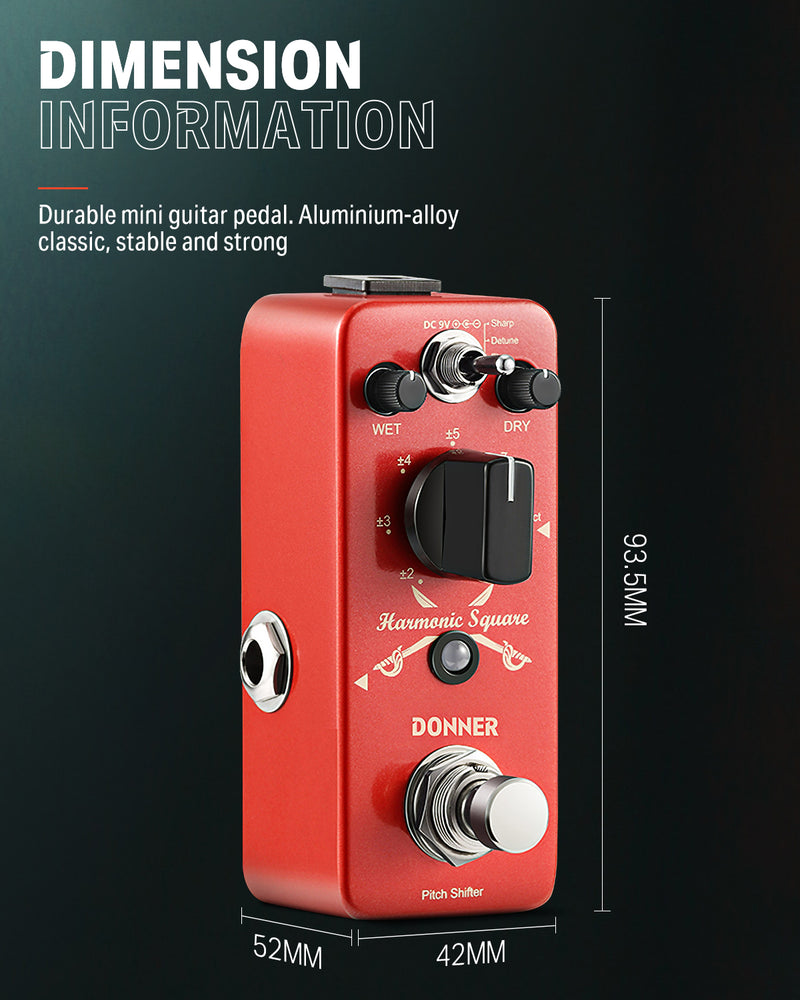 Donner Harmonic Square Digital Octave Gitarre Effektpedal