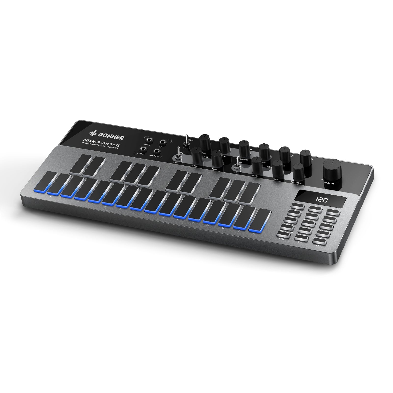 Donner Essential B1 analoger Bass-Synthesizer & Sequenzer
