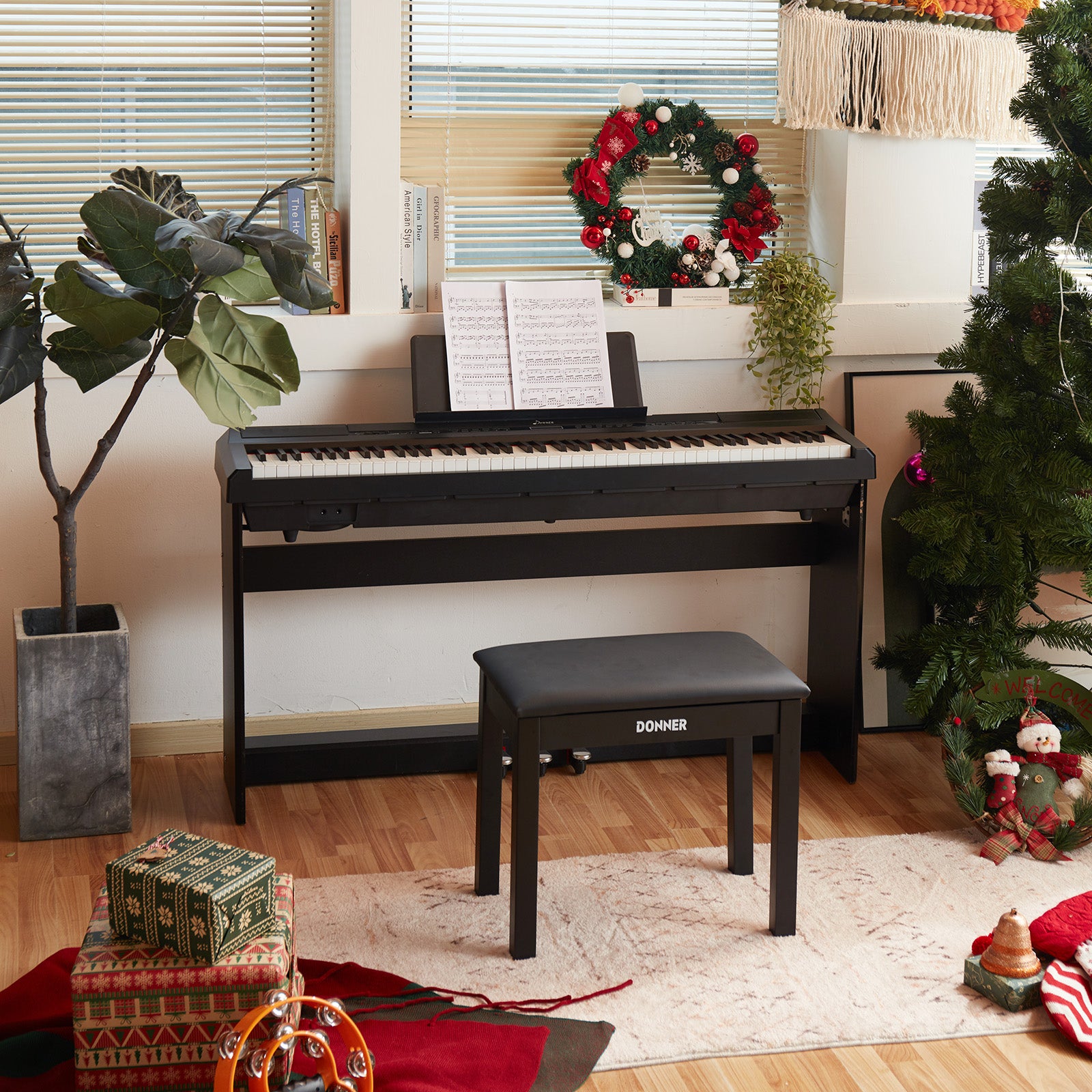Donner DEP-20 Digital Piano mit Hammermechanik-Schwarz##