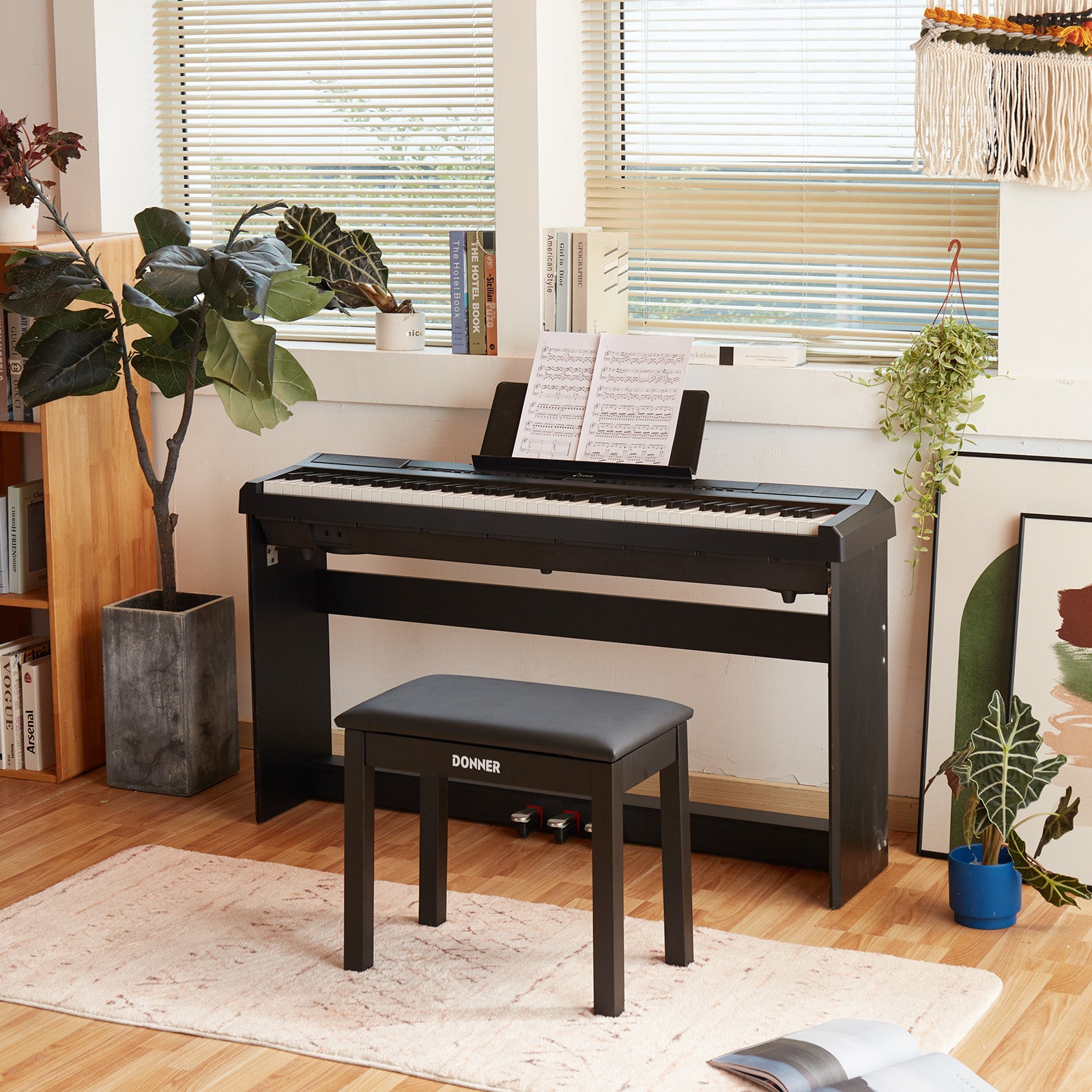 Donner DEP-20 Digital Piano mit Hammermechanik-Schwarz##