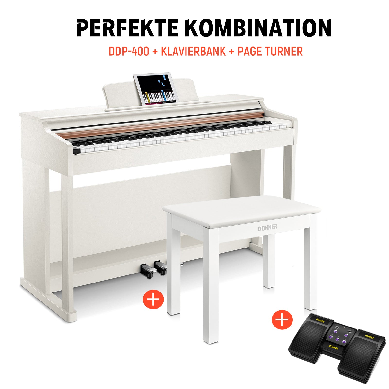 Donner DDP-100 Gewichtetes Digital Piano-Weiß##