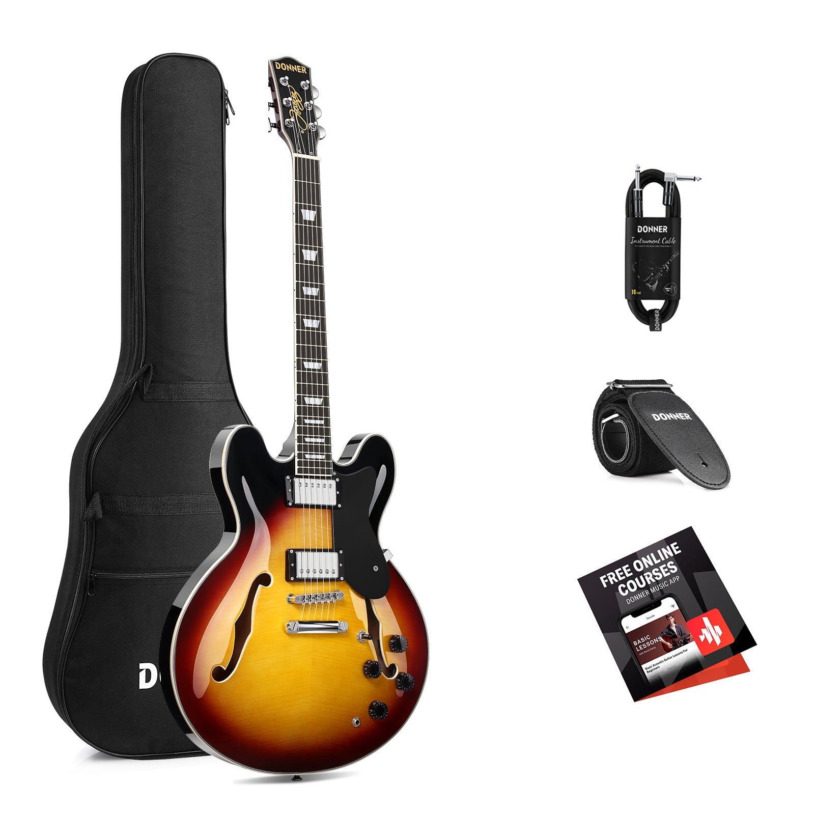 Donner DJP-1000 Jazz-E-Gitarre-DJP-1000B##